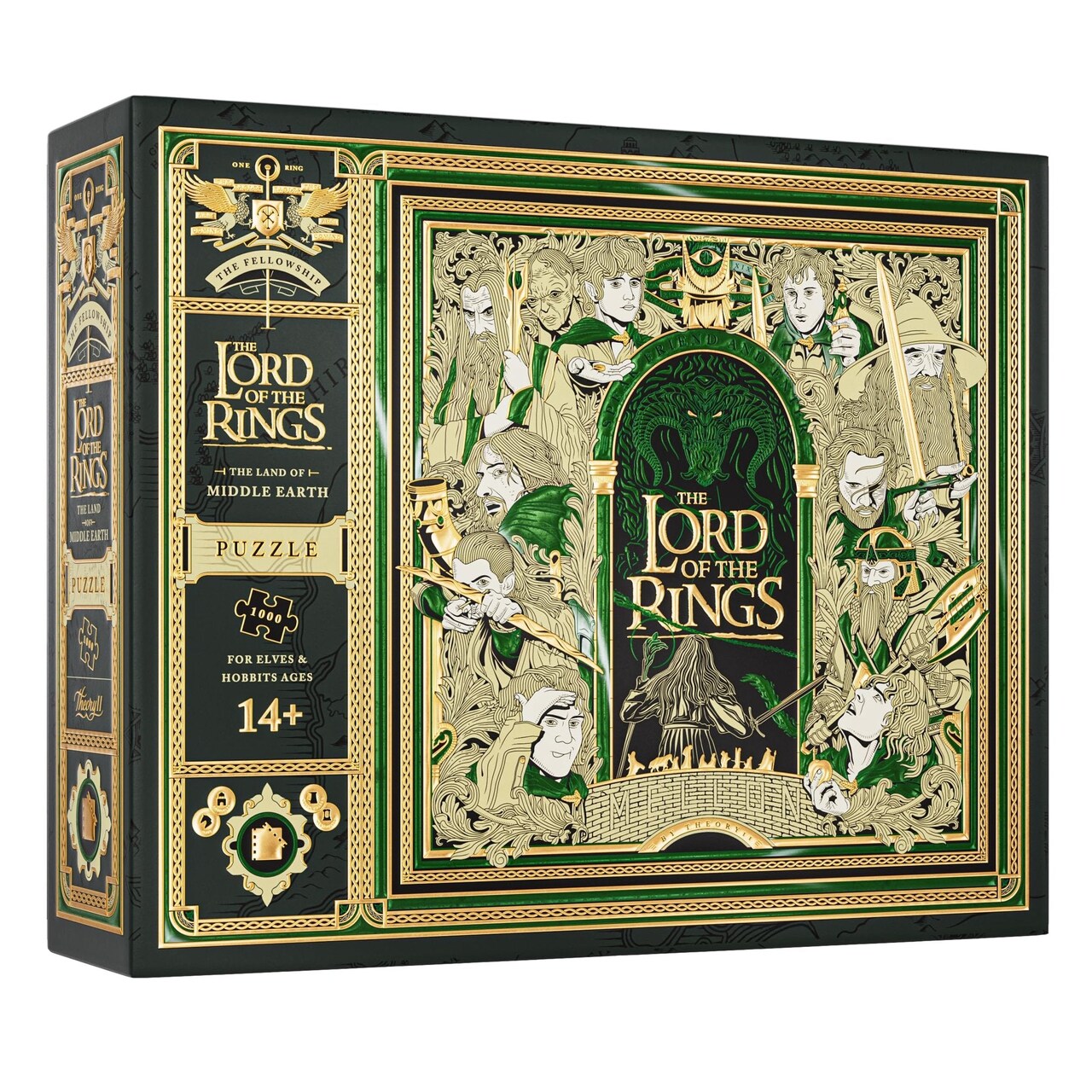 theory11 Lord of The Rings Jigsaw Puzzle - The Land Of Middle Earth - Officially Licensed 1,000 Piece Intermediate Puzzle for Ages 14+
